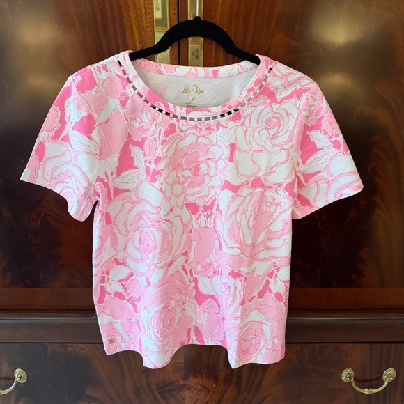 Lilly Pulitzer Clairmont Pearl Knit Top - Confetti Pink Rosanna
